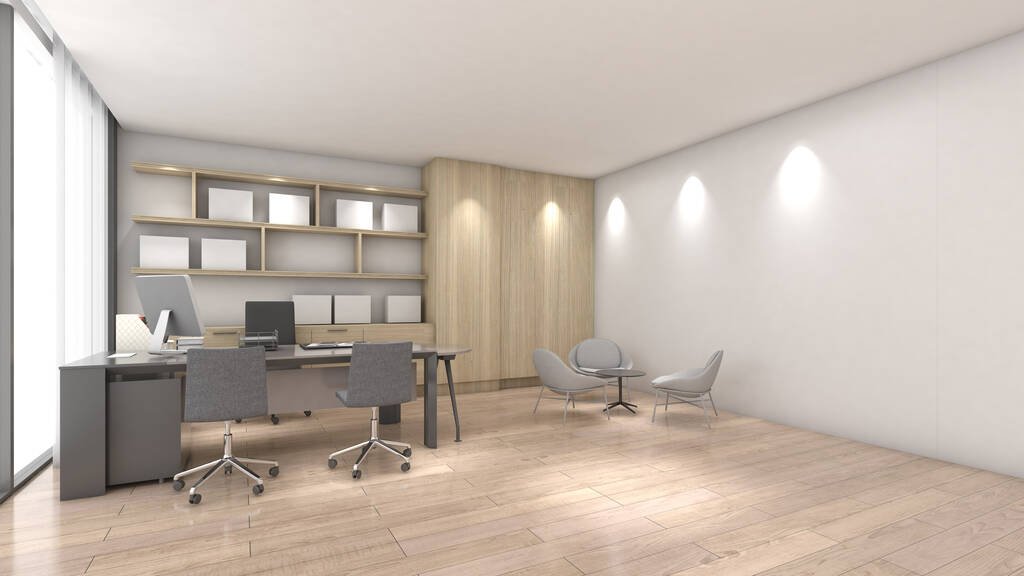 sala de juntas con pizarra blanca y luz solar - carpinteria comercial SEMYC Puebla